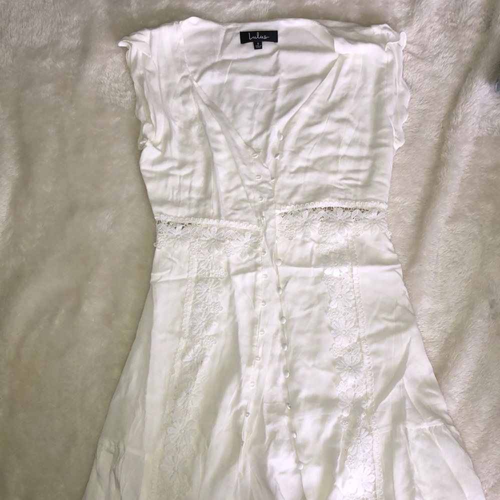 Lulus white button down dress